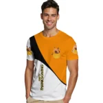 thanksgiving turkey 3d tshirt abstract curve yellow white best selling.webp