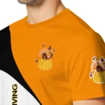thanksgiving turkey 3d tshirt abstract curve yellow white best selling.webp
