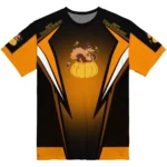 thanksgiving turkey 3d tshirt customized bold symmetry motif yellow black best selling.webp