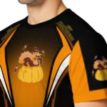 thanksgiving turkey 3d tshirt customized bold symmetry motif yellow black best selling.webp