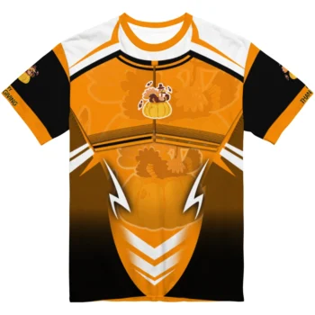 thanksgiving turkey 3d tshirt customized futuristic armor yellow black white best selling.webp