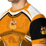 thanksgiving turkey 3d tshirt customized futuristic armor yellow black white best selling.webp