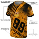 thanksgiving turkey 3d tshirt customized splatter art motif yellow black best selling.webp