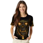 thanksgiving turkey 3d tshirt fiery skull yellow black best selling.webp