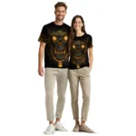 thanksgiving turkey 3d tshirt fiery skull yellow black best selling.webp