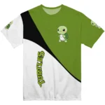 turtle logo 3d tshirt abstract curve green white best selling.webp