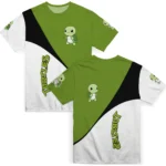 turtle logo 3d tshirt abstract curve green white best selling.webp
