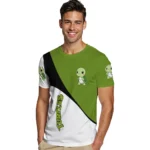 turtle logo 3d tshirt abstract curve green white best selling.webp