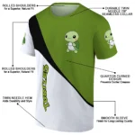 turtle logo 3d tshirt abstract curve green white best selling.webp