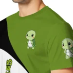 turtle logo 3d tshirt abstract curve green white best selling.webp