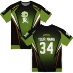 turtle logo 3d tshirt customized bold symmetry motif green black best selling.webp
