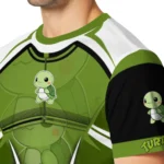 turtle logo 3d tshirt customized futuristic armor green black white best selling.webp
