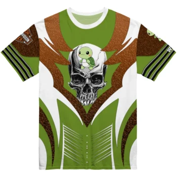turtle logo 3d tshirt customized skull emblem green white best selling.webp