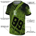 turtle logo 3d tshirt customized splatter art motif green black best selling.webp