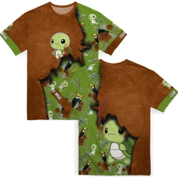 turtle logo 3d tshirt customized tropical scene green fashion forward.webp