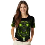 turtle logo 3d tshirt fiery skull green black best selling.webp