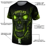turtle logo 3d tshirt fiery skull green black best selling.webp