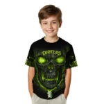 turtle logo 3d tshirt fiery skull green black best selling.webp