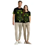 turtle logo 3d tshirt fiery skull green black best selling.webp