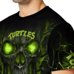 turtle logo 3d tshirt fiery skull green black best selling.webp