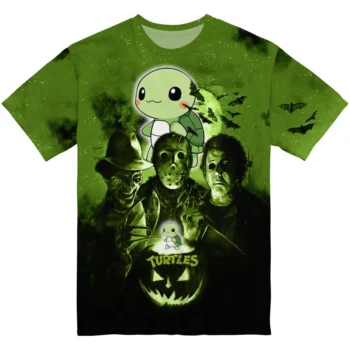 turtle logo 3d tshirt horror icons green black best selling.webp