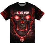 youre so pretty 3d tshirt fiery skull red black best selling.webp