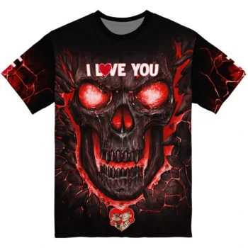 youre so pretty 3d tshirt fiery skull red black best selling.webp