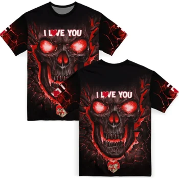 youre so pretty 3d tshirt fiery skull red black fashion forward.webp