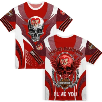 youre so pretty 3d tshirt personalized skull emblem red white fashion forward.webp